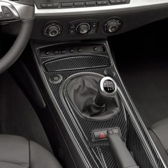 Set Carbon Fiber Manual Gear Shift Panel Cover Sticker For BMW E85 Z4 2003-2008