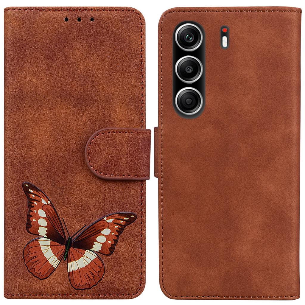 For TECNO Camon 40 Pro 5G/4G Stand Case PU Leather Phone Cover Butterfly Printed