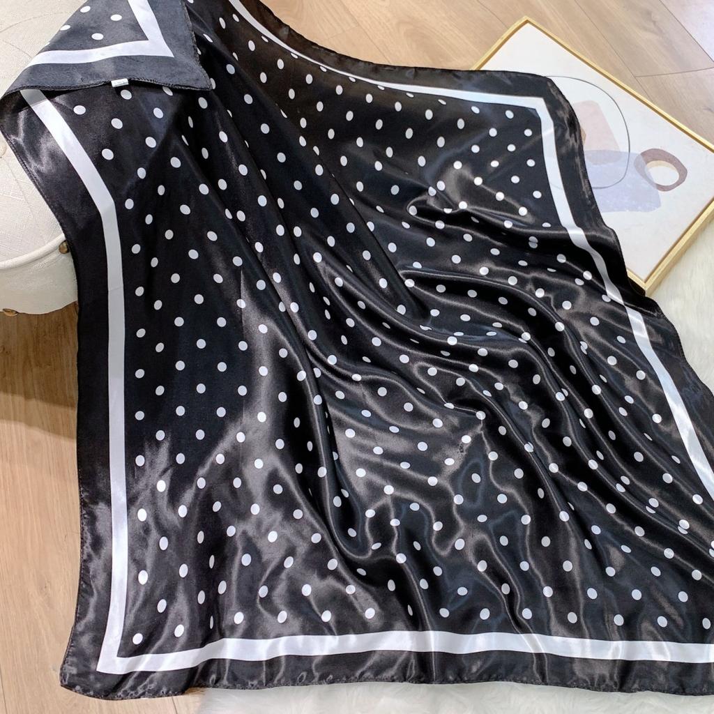 Woman Satin Scarf Bandana Luxury Square Hijab Scarves Headscarf Female Print Turban Shawl Wraps Neckerchief Headwrap
