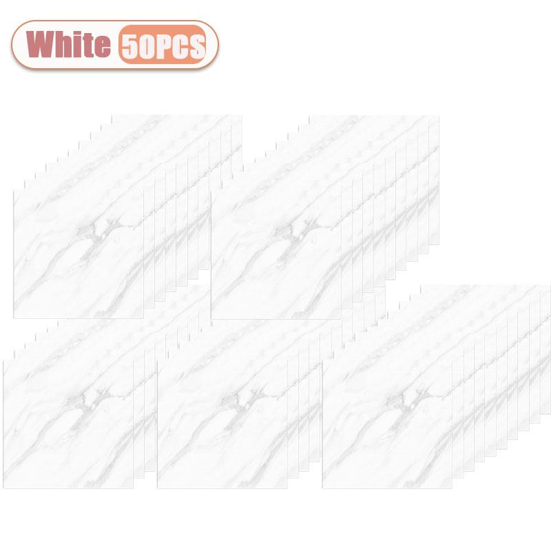10/30/50PCS Simulated Thick Marble Tile Wall Sticker PVC Waterproof Self-adhesive Living Room Toilet Kitchen Home Floor Stickers