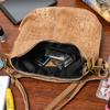 Kožená semišová kabelka CROCO crossbody 2 popruhy taupe Beltimore W13