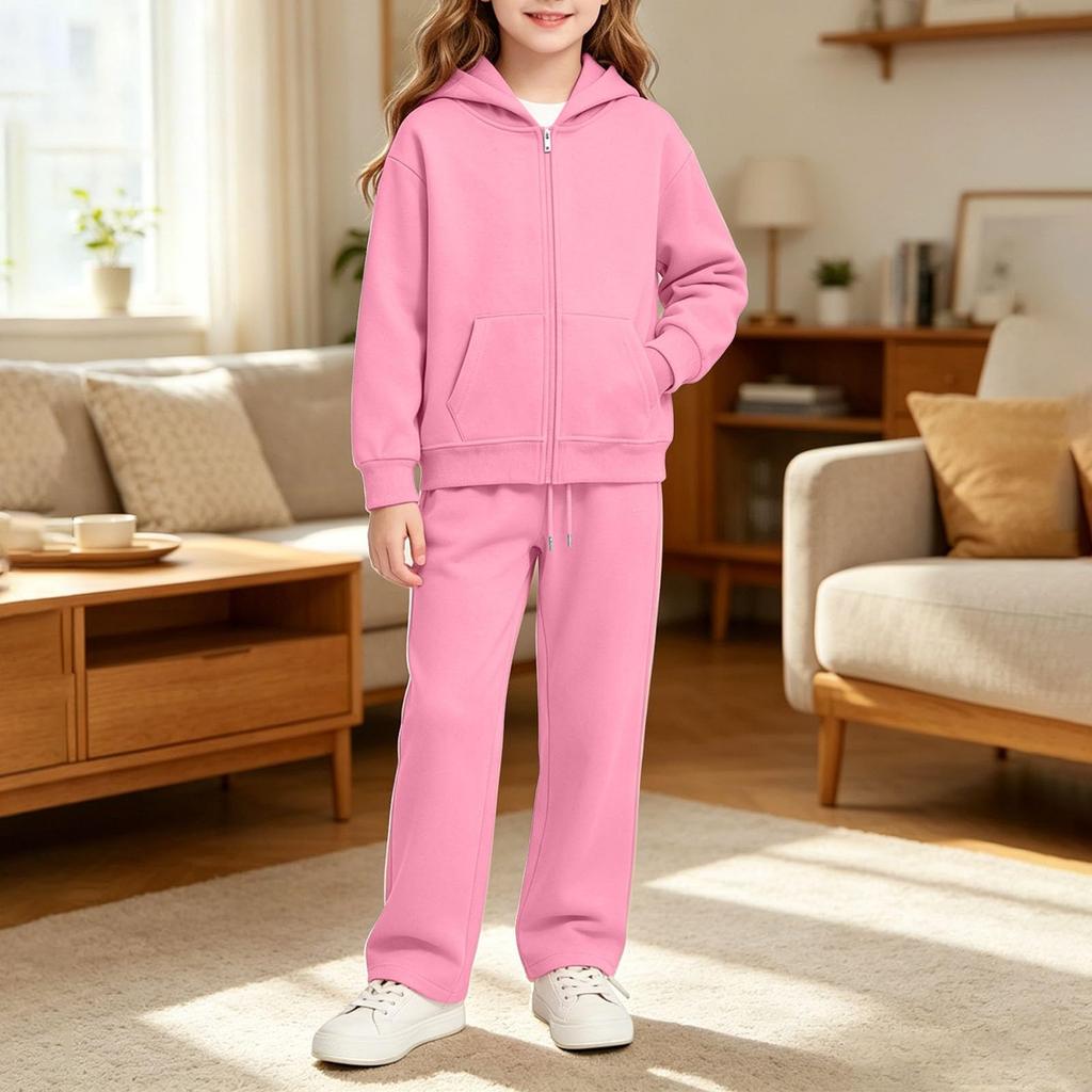 Youth Boys Girls Hooded Sweatshirt and Pants Set - Kids Sports Track Suit for Wear