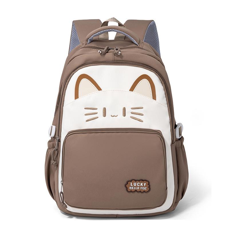 Capacity Simple Large Backpack With Kitten And Letter Print Design For Use Daily