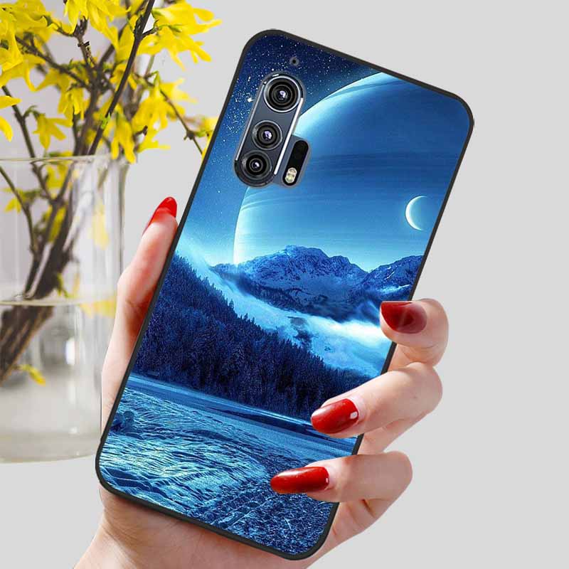 For Moto Edge Plus 2020 Case 6.7'' Flowers Soft TPU Beautiful Phone Cases for Motorola Edge+ 2020 Protect Silicon Bumper Cover