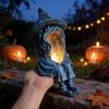 Halloween Resin Witch Solar Garden Light With Decorative Sculpture For Holiday Outdoor Decor