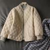 Women's Lightweight Quilted Jacket 2023: Solid Color, Age-Reducing, Plus Size, Diamond-Patterned Down Cotton Coat for Autumn/Winter.