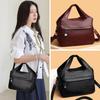Fashion Vintage Leather Shoulder Bag for Women Multi Compartment Handbag Retro Shoulder Bag Perfect for Shopping Daily Life  and Weekend Outings