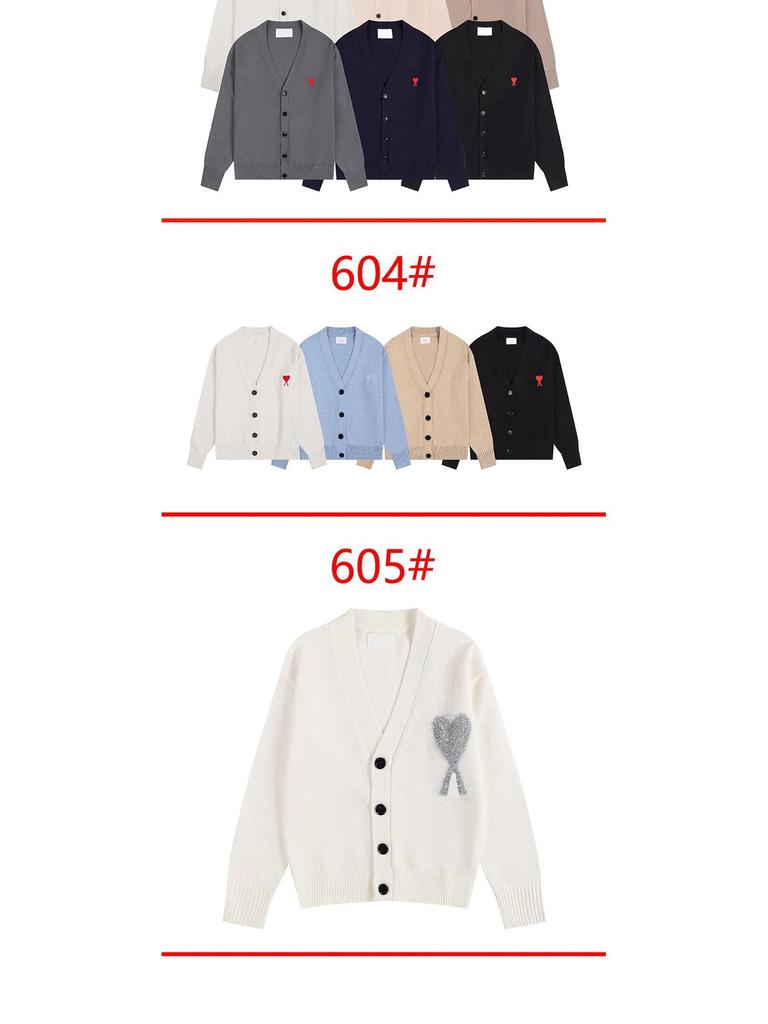 Klassischer Strick-Cardigan mit Herz-Stickerei - Unisex Lockerer Pullover