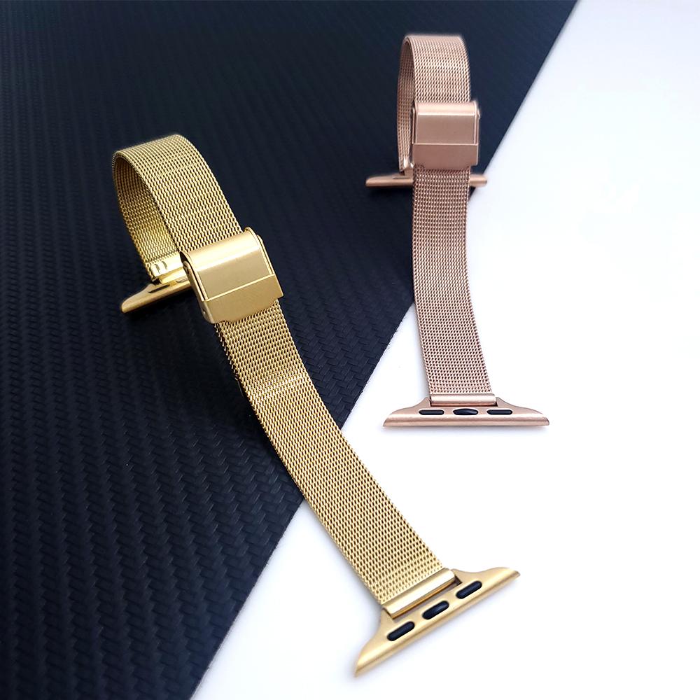 Slim Metal Stainless Steel Bracelet For Apple Watch Series 6 SE 5 Strap Band For iWatch 40mm 38mm 44mm 42mm Women Mesh Watchband