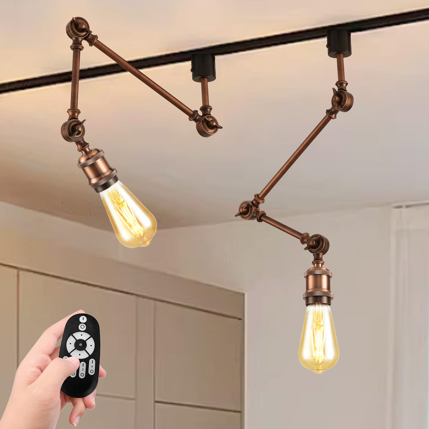 

Светильники ANWIO для воздуховодов, Набор из 2 штук, Цоколь E26, 600 лм, Потребляемая мощность 6 Вт (Эквивалент 60 Вт), Регулируемый угол, Светодиодная лампа в комплекте, Пульт дистанционного управления, Диммируемый,