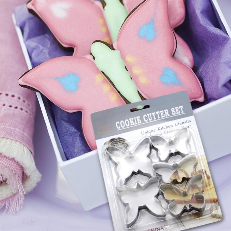 

5Pcs Butterfly Shape Cookie Cutter Set 430 Stainless Steel Baking Mold (BPA Free,No FDA) Type A