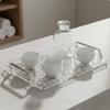 Water Wave Tray with Handles Versatile Rectangular Vanity Tray Clear Decorative Platter Bright Luxury Design for Living Room