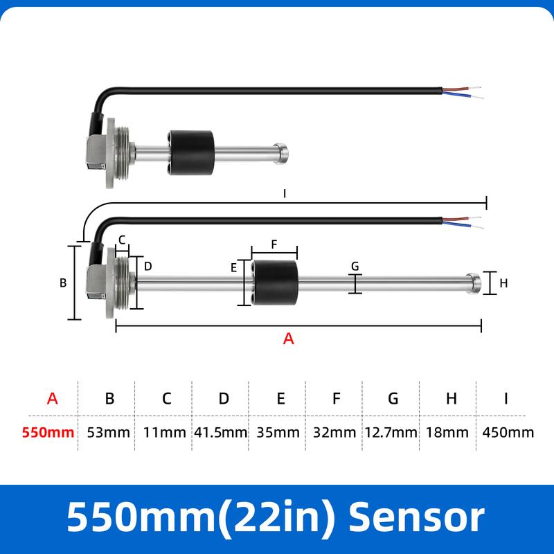 1pc Fuel Level Sensor 100mm ~ 575mm for Oil Liquid Tank Water Level Gauge 12V 240~33 Ohm Fuel Sending Unit Float customized