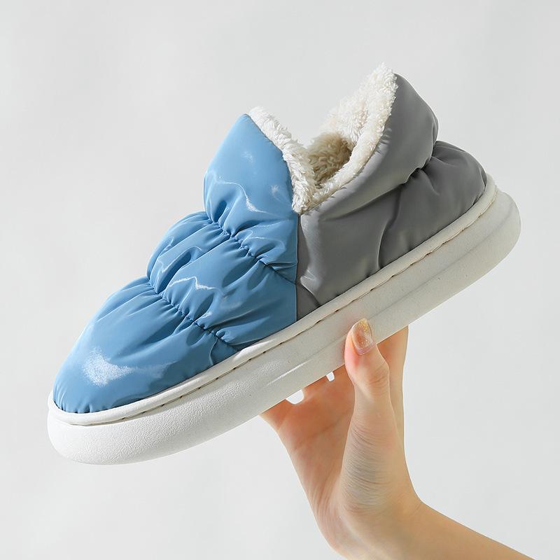 2025 home non-slip and warm indoor shoes postpartum soft-soled bread shoes cotton slippers thickened in autumn and winter