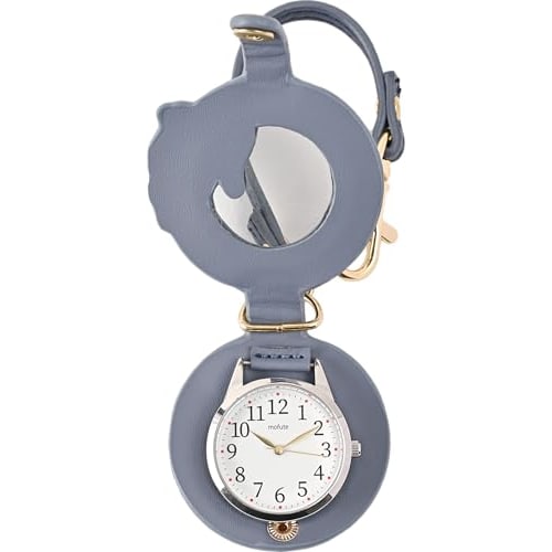 Fieldwork Women's Analog Pocket Watch with Magnifying Glass, 2x Magnification, Strap Included, Bag Charm, Strap Watch, Anipe, Kuroneko, Navy, MKK3017-