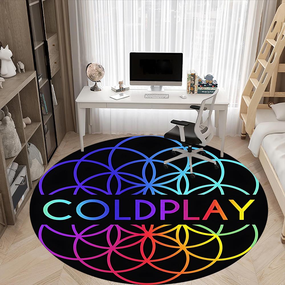 1PC Coldplay Merchandise Office Round Rug - Perfect for Office or Study Decor, Non-Slip Backing, Decorative Floor Mat yy250916014