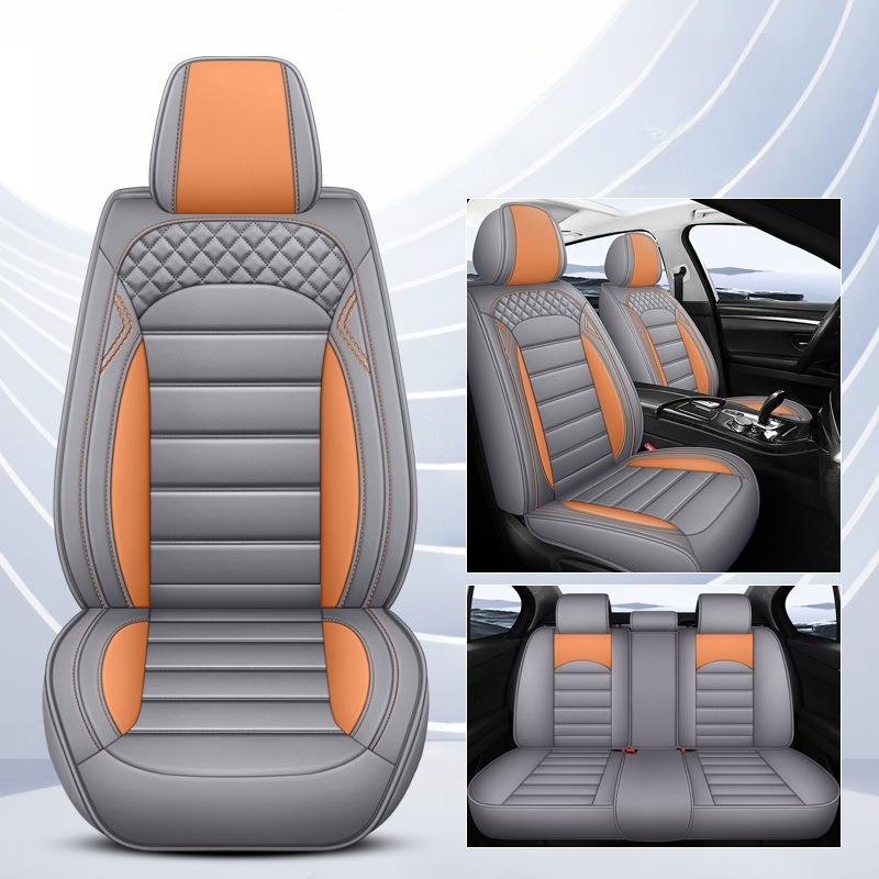 5-Seat Faux Leather Full Coverage Car Seat Covers, All-Season Wear-Resistant & Breathable, Soft Comfort with 3D Side Wing Design, Adjustable Rear Seat