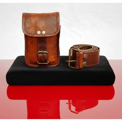 Vintage Real Leather Hunters Choice Waist Pouch With Belt Goat Hide Classic