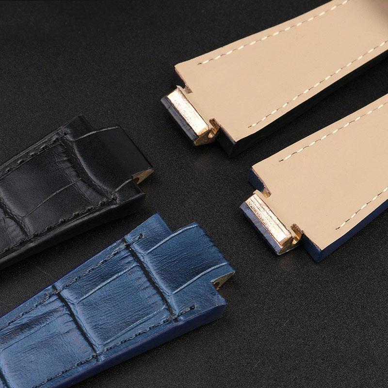 For MAURICE LACROIX AIKON Cowhide Men's Strap AI1018 Stainless Steel Metal Head Grain Crocodile Leather Bracelet 13MM Watch band