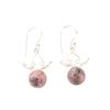 Black Rhodonite Gemstone 925 Sterling Silver Handcrafted Jewelry Earrings 1.63" EE-152-30