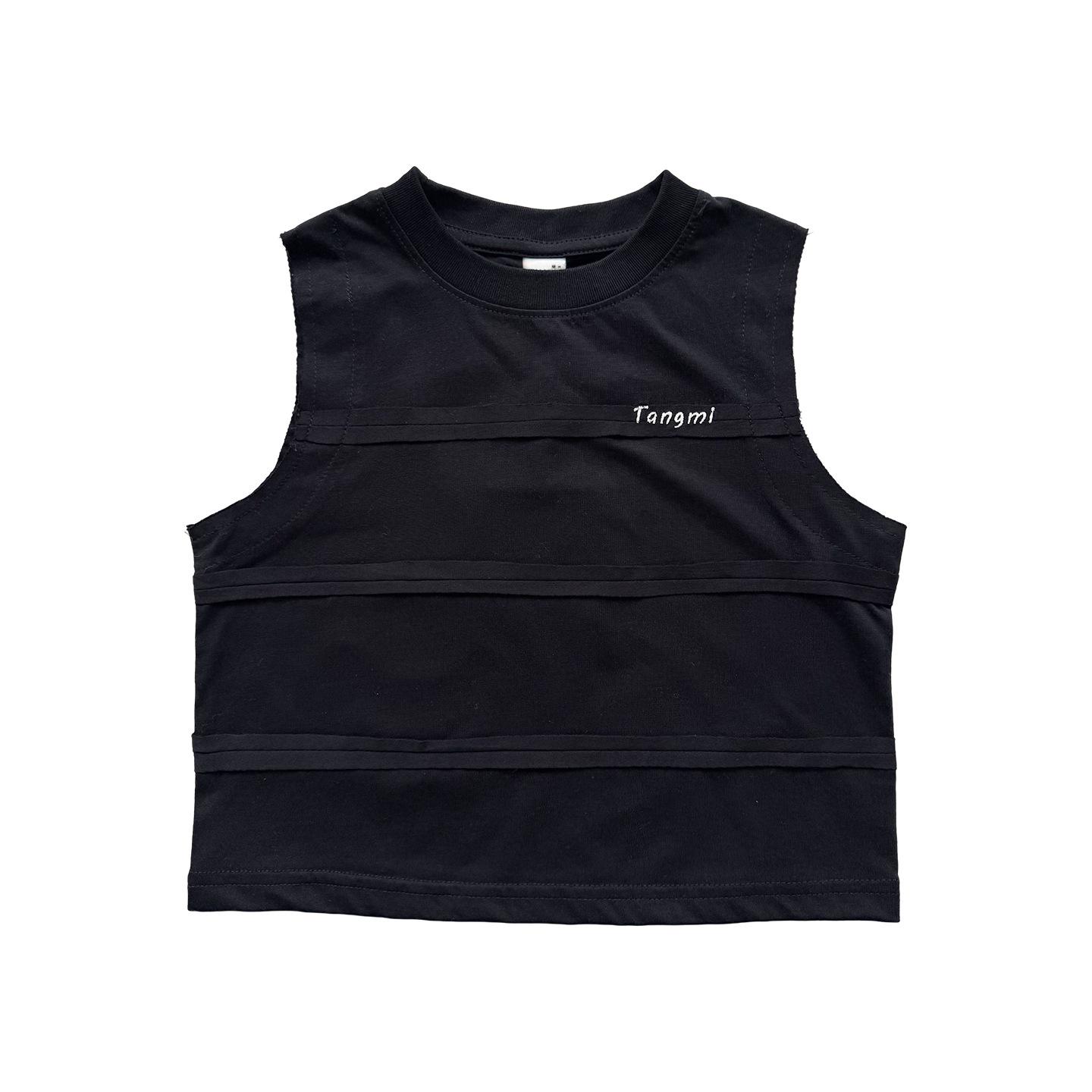 2026 Summer Boys  Korean Style Solid Color Sleeveless Vest T-shirt - Trendy Toddler Top 130 cm