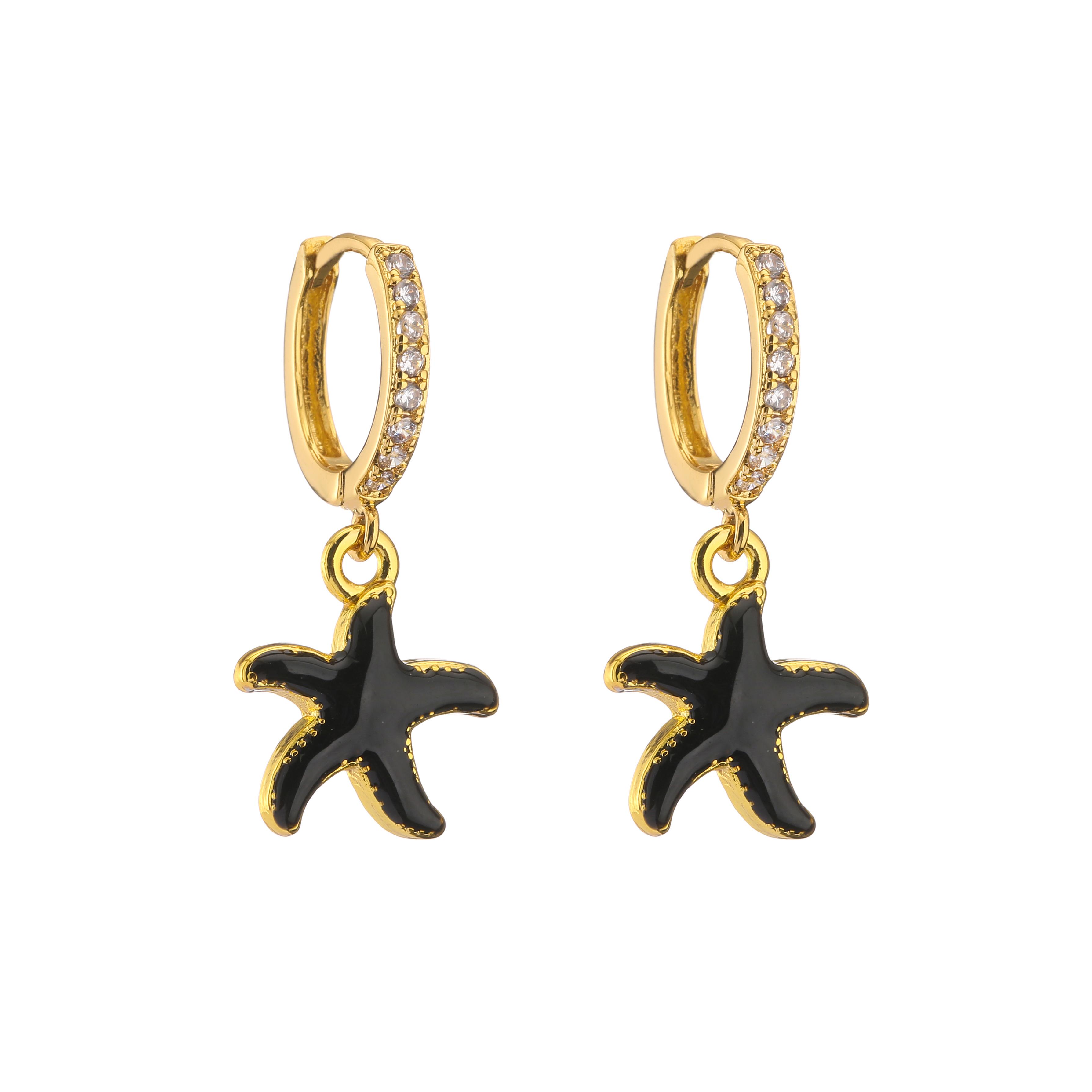 

HECHENG,Fashion Colorful Zircon Pendant Small Hoop Earrings,Christmas Earrings ,Heart Lightning Star YinYang Zircon,Wholeasale 1 pair