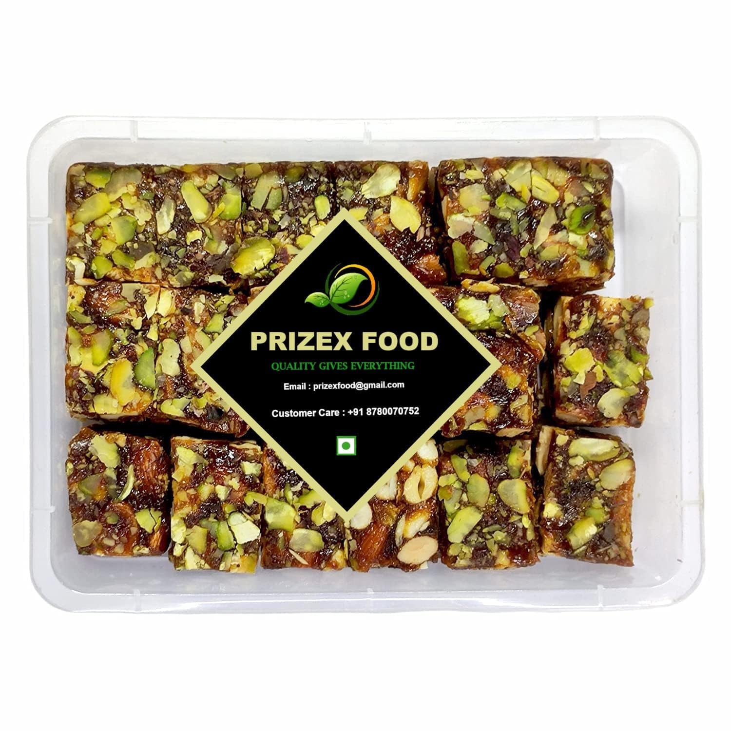 

Prizex Dry Fruits Dates Barfi | Khajur Dryfruit Chikki | Sugar Free Dates Barfi (Khajoor Dryfruit Chikki) 400Gm, Fresh