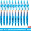 10/100 PCS Roise Retractable Gel Pens Set Black/Red/Blue Ink Ballpoint for Writing Refills Office School Supplies Stationery