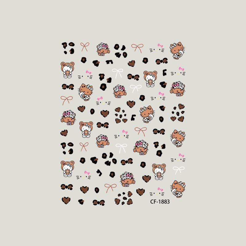 

Sanrio Hello Kitty Dark Skin Cartoon Nail Art Stickers & Pen Holder DIY Kit Pink Bow KT [1 sheet]