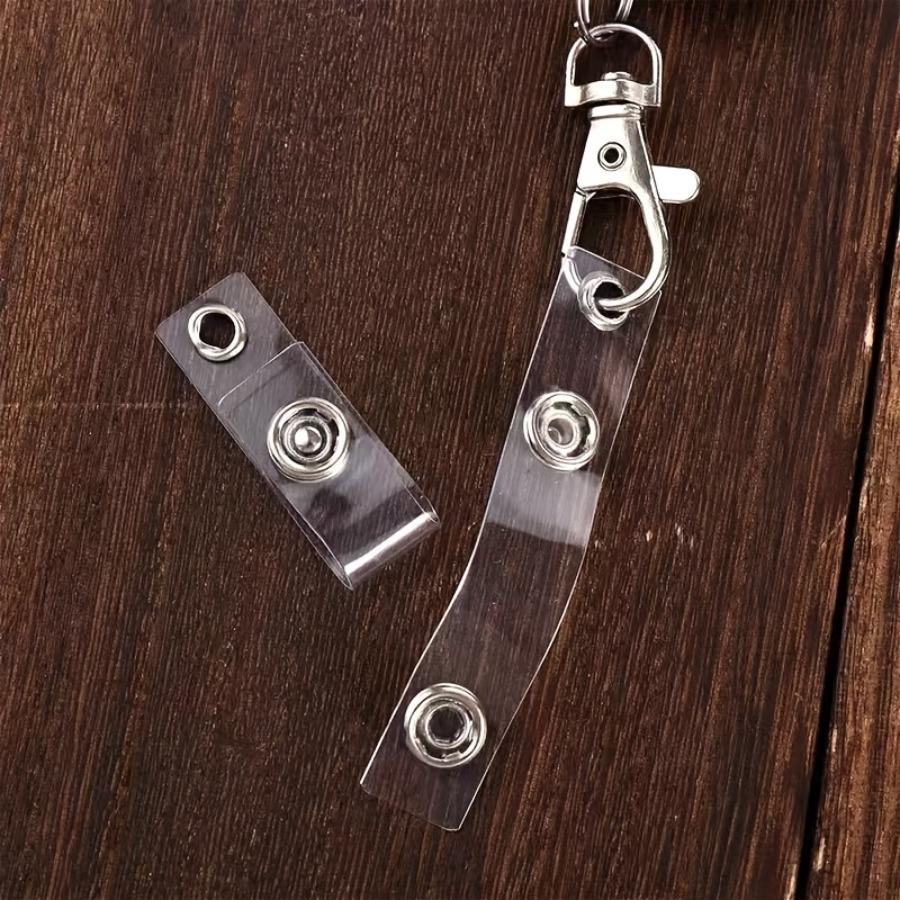 2D 6pcs, 12pcs, Clear PVC with Stainless Steel ID Badge Holder with Safety Metal Clip - Clear Lanyard Keychain Suitable for Name Tags, ID Cards, Keys