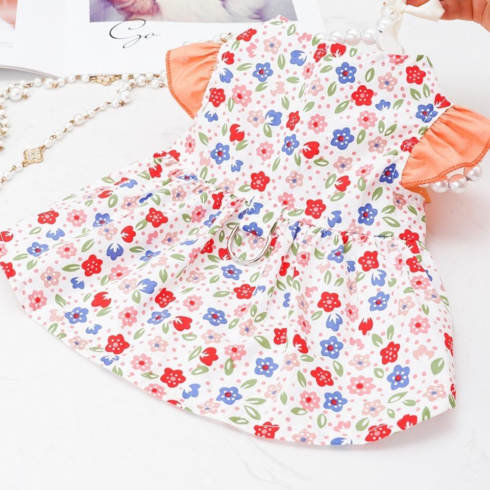 Soft Dog Princess Dress Thin Dog Flying Sleeve Skirt Decorative Pet Summer Dress  Casual Outfit