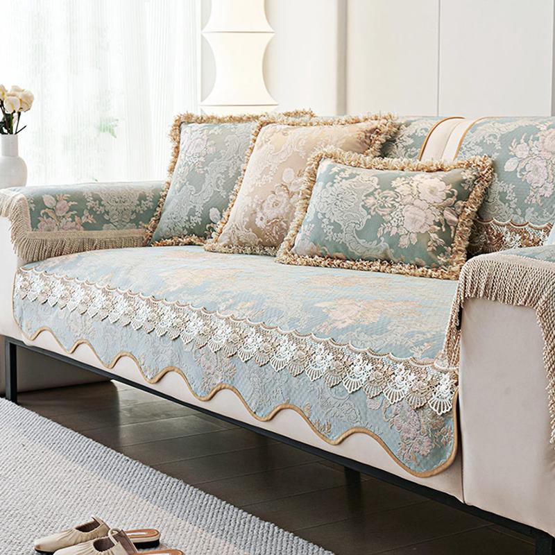 European Chenille Vintage Jacquard Embroidery Sofa Cover Anti-slip Seat Cushion Four Seasons General Luxury Sofa Cover Slipcover