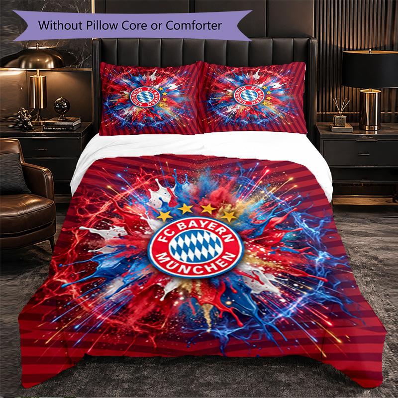 Set Biancheria da Letto Bayern Monaco Modello 3 Pezzi Morbida Copripiumino in Microfibra con Federe per Camera da Letto