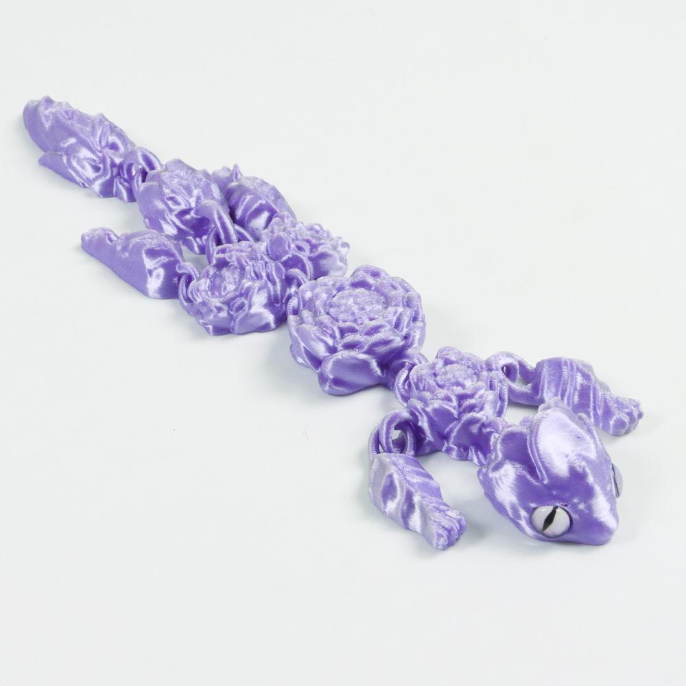 New Lotus Dragon Toy Statue 3D Printing Toys Simulation Animal Dragon Model Joints Movable Desktop Decoration Small Ornaments