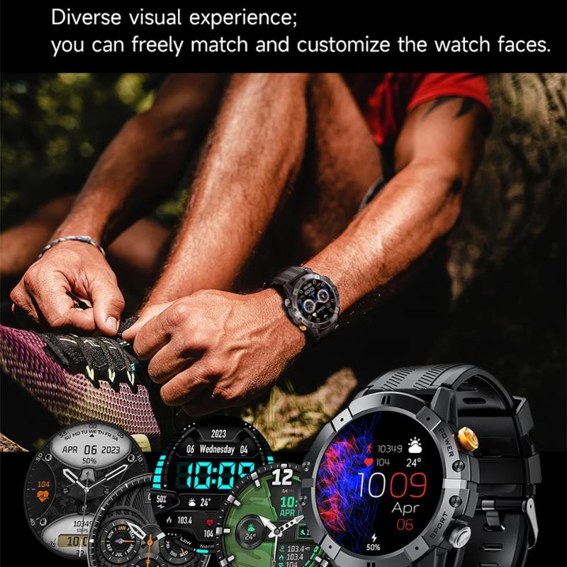 2025 New Outdoor Man's Smart Watch Bluetooth Call Smartwatch Fitness Tracker Clock IP68 Waterproof Watches Woman for IOS Android