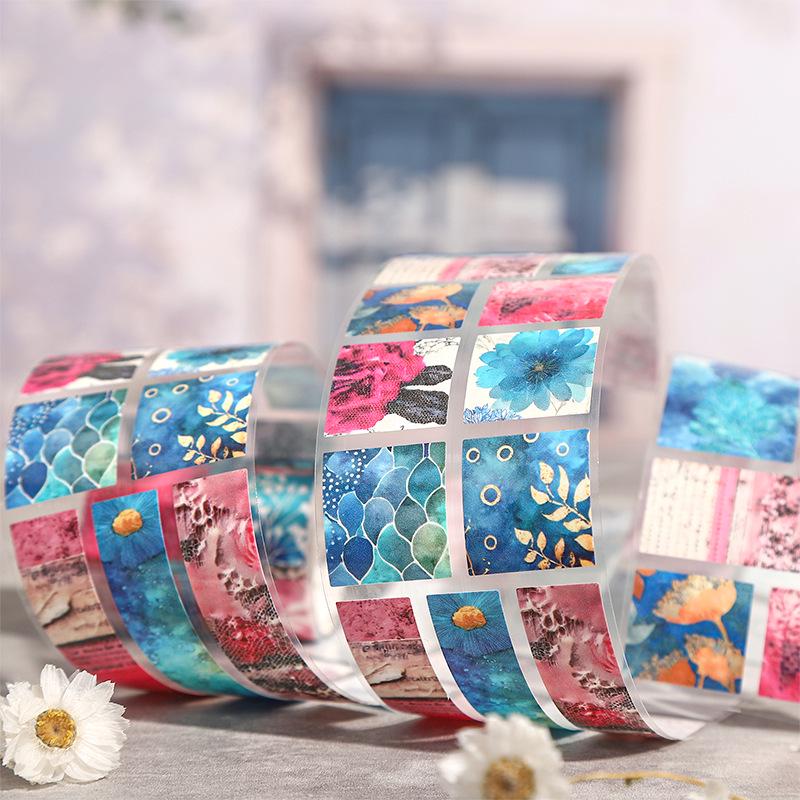 Schöner Tag Floral Retro Stanz-Klebeband-Sticker zur Journal-Dekoration