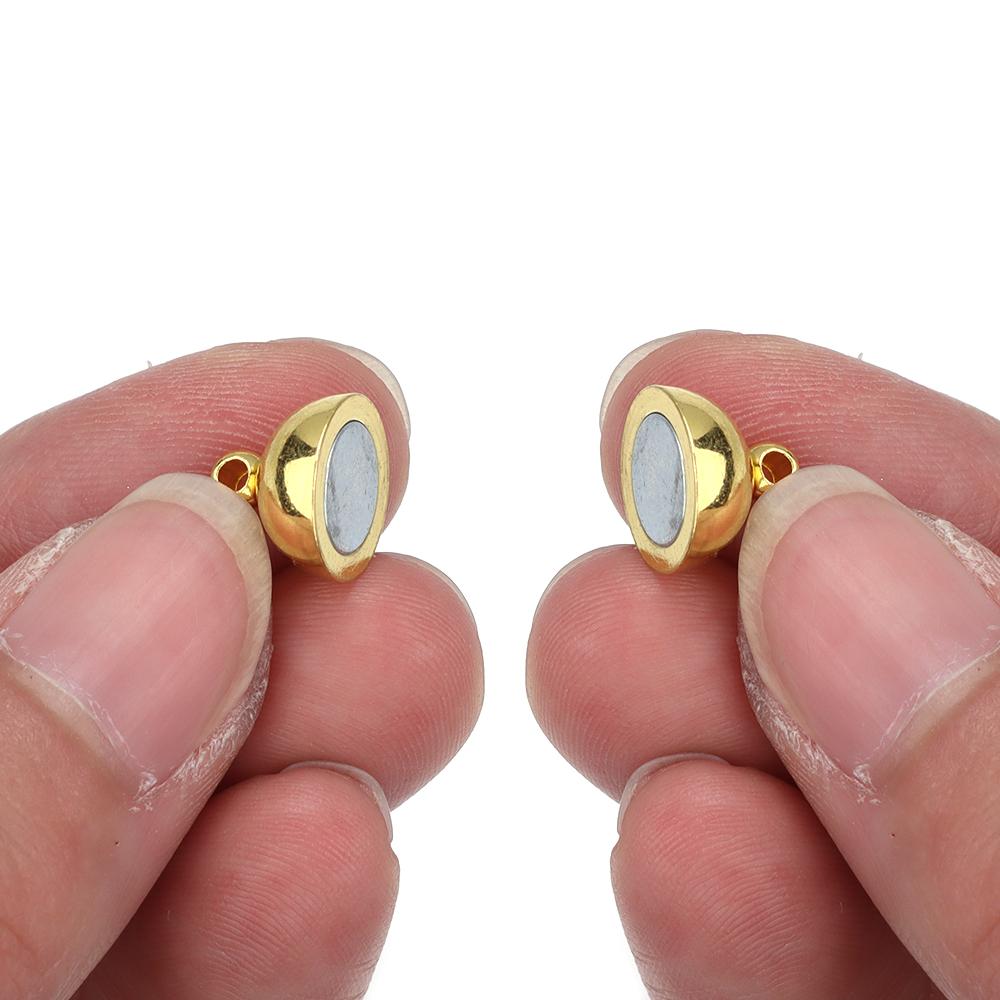 5Sets 6 8 10 12 14mm Copper Magnetic Clasps Ball Shape Strong Clasps For Necklace Connection DIY Leather Bracelet Jewelry Making