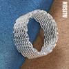 925 Sterling Silver Interwoven Mesh Ring Fashion Wedding Jewelry