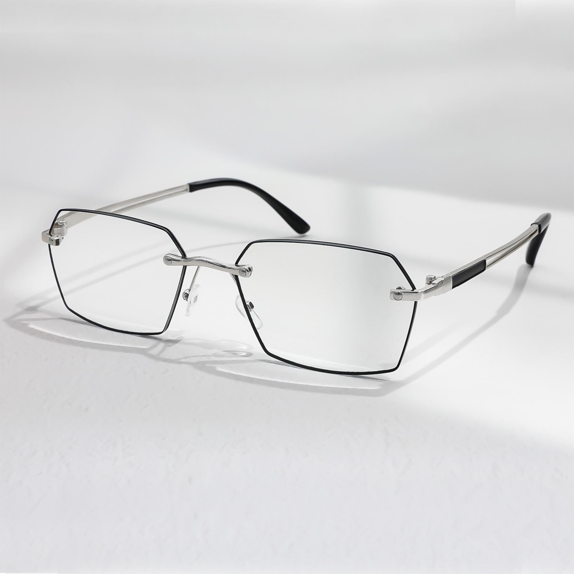 

Модные очки для чтения для мужчин и женщин с фотохромными линзами, мужские пресбиопические очки, блокирующие вредный свет, металлическая оправа +4.0