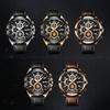 Quartz Machine Core Men Watch Waterproof  Luminous Pointer Calendar Casual Leather Strap Wristwatch