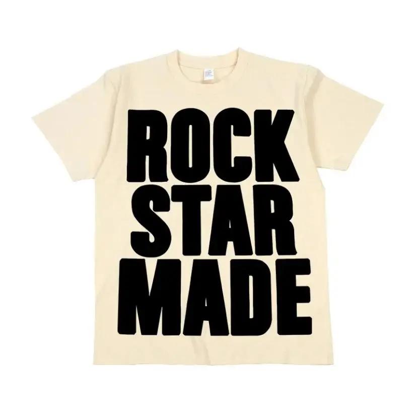 Rock Goth Fashion Men's Punk Grunge Hip Hop Rap Vintage Letter Print Short T-Shirt Casual Oversized Y2K Cotton Streetwear