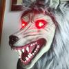 Zářící maska vlčí hlavy s drápy Halloween plyšová kapuce vlkodlaka maska Velkého zlého vlka Kostým divokého vlka kapuce šakala
