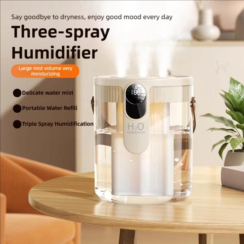USB Small Humidifier With Three Sprays And Large Amount Of Mist/Mini Humidifier With Night Light For Bedroom Desktop Large Mist