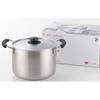 Yoshikawa Deep Saucepan, 22cm, Induction and Direct Heat Compatible, Simple Style Cooking, Stainless Steel, Made In Japan, Tsubame-Sanjo, YH8684