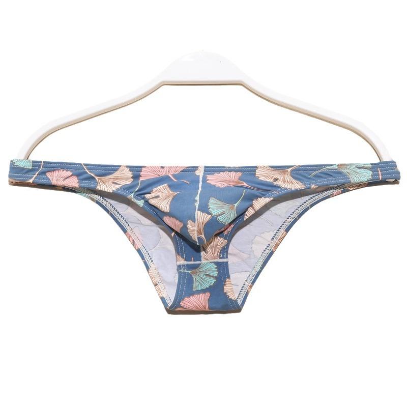 Herren Dreiecksunterwäsche Atmungsaktiv Bedruckt Niedrige Taille Schmaler Rand U Konvex Sexy