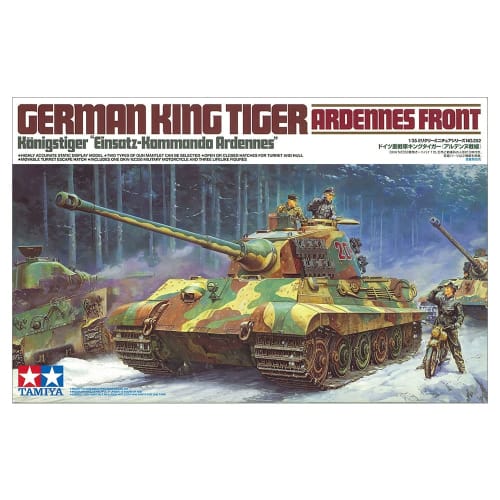 Tamiya 1/35 Military Miniature Series No. 252 German Army Heavy Tank King Tiger with Henschel Turret, Ardennes Front, Plastic Model Kit 35252