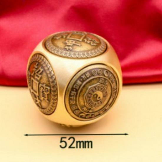 Brass Six-Sided Rotating Fortune Spinner Decompression Ornament