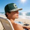 Green Letter C Baseball Cap With Breathable Cotton For Casual Summer Wear
