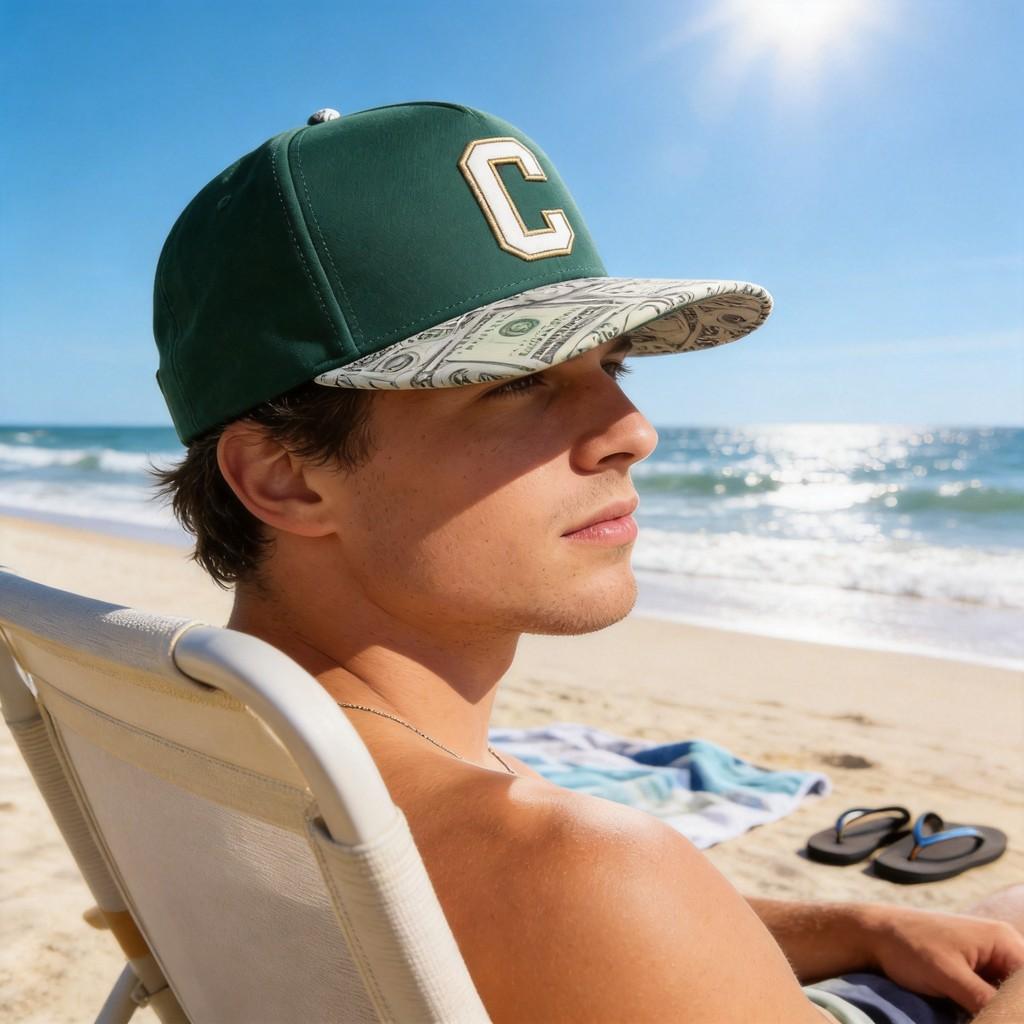 Green Letter C Baseball Cap With Breathable Cotton For Casual Summer Wear