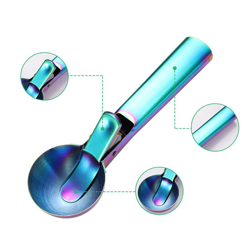 Stainless Steel Ice Cream Scoop With Trigger Ergonomic Food Dispenser Dualpurpose Gadgets For Commercial Kitchen Home Use